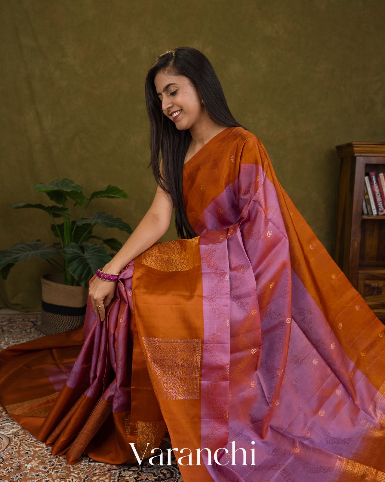 Lilac Pure Soft Silk Handloom Saree
