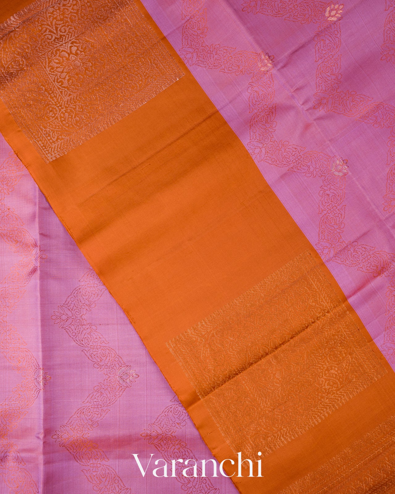 Lilac Pure Soft Silk Handloom Saree