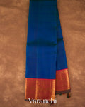 Peacock Blue Korvai Pure Kanchipuram Silk Handloom Saree