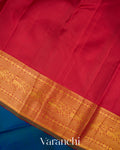 Peacock Blue Korvai Pure Kanchipuram Silk Handloom Saree