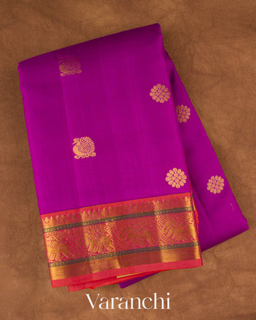 Royal Purple Pure Kanchipuram Silk Handloom Saree