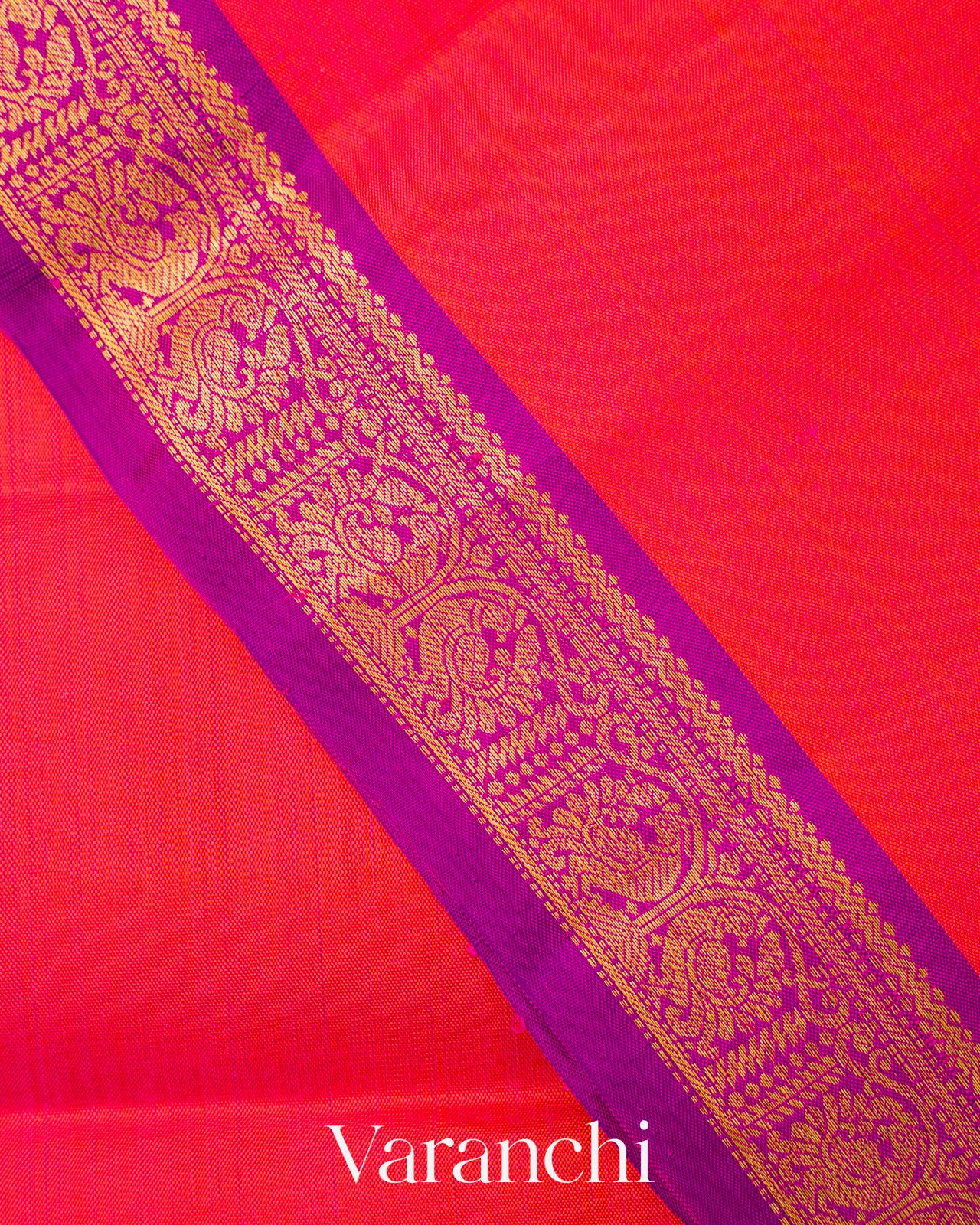 Rani Pink Pure Korvai Kanchipuram Silk Handloom Saree