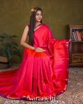 Rani Pink Pure Korvai Kanchipuram Silk Handloom Saree