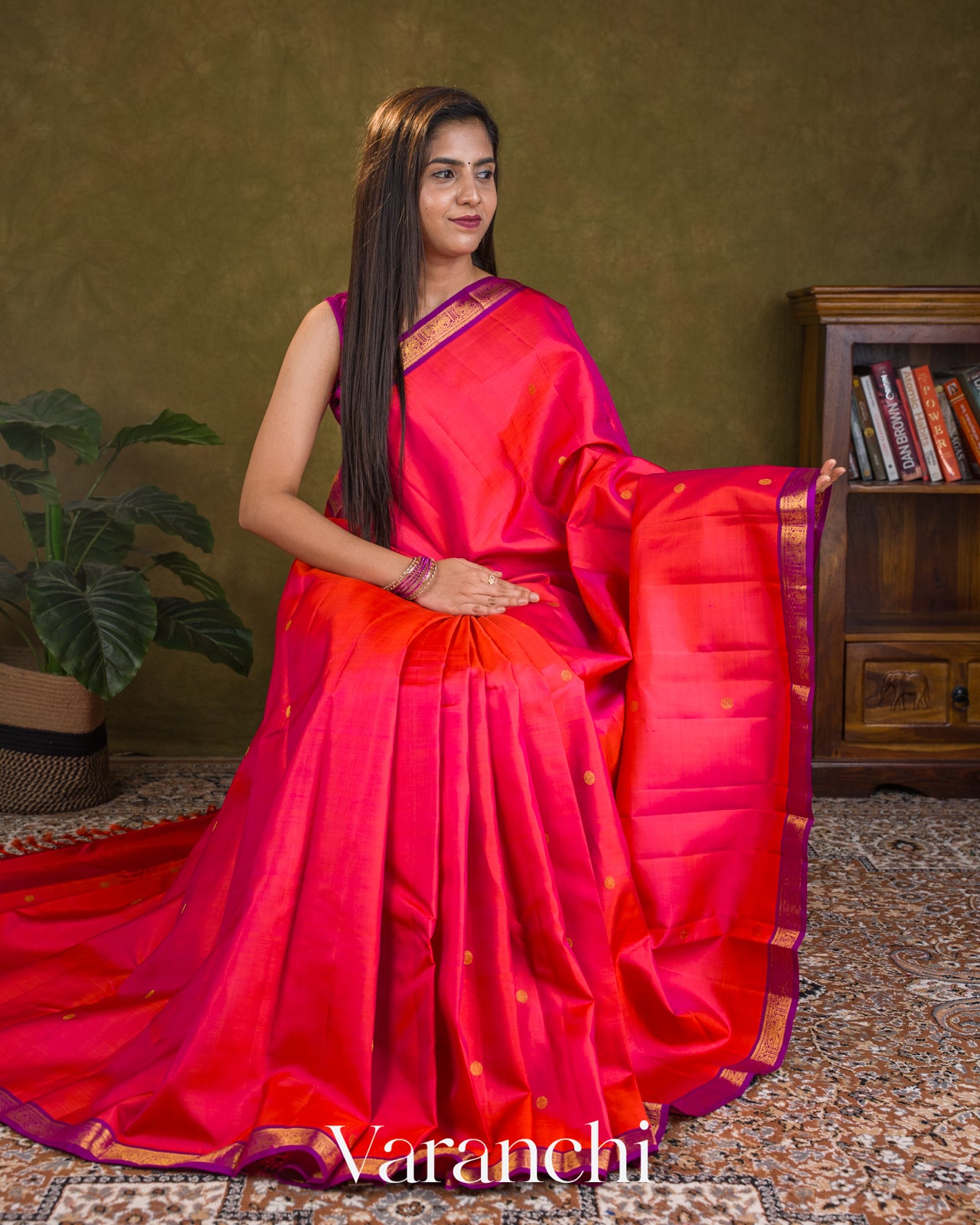 Rani Pink Pure Korvai Kanchipuram Silk Handloom Saree