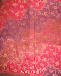 Rust Red Floral Jaal Lehariya Pure Moonga Silk Saree
