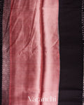Black Zigzag Striped Pure Chiniya Silk Saree