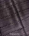 Black Zigzag Striped Pure Chiniya Silk Saree