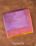 Lavender Pure Chiniya Silk Saree