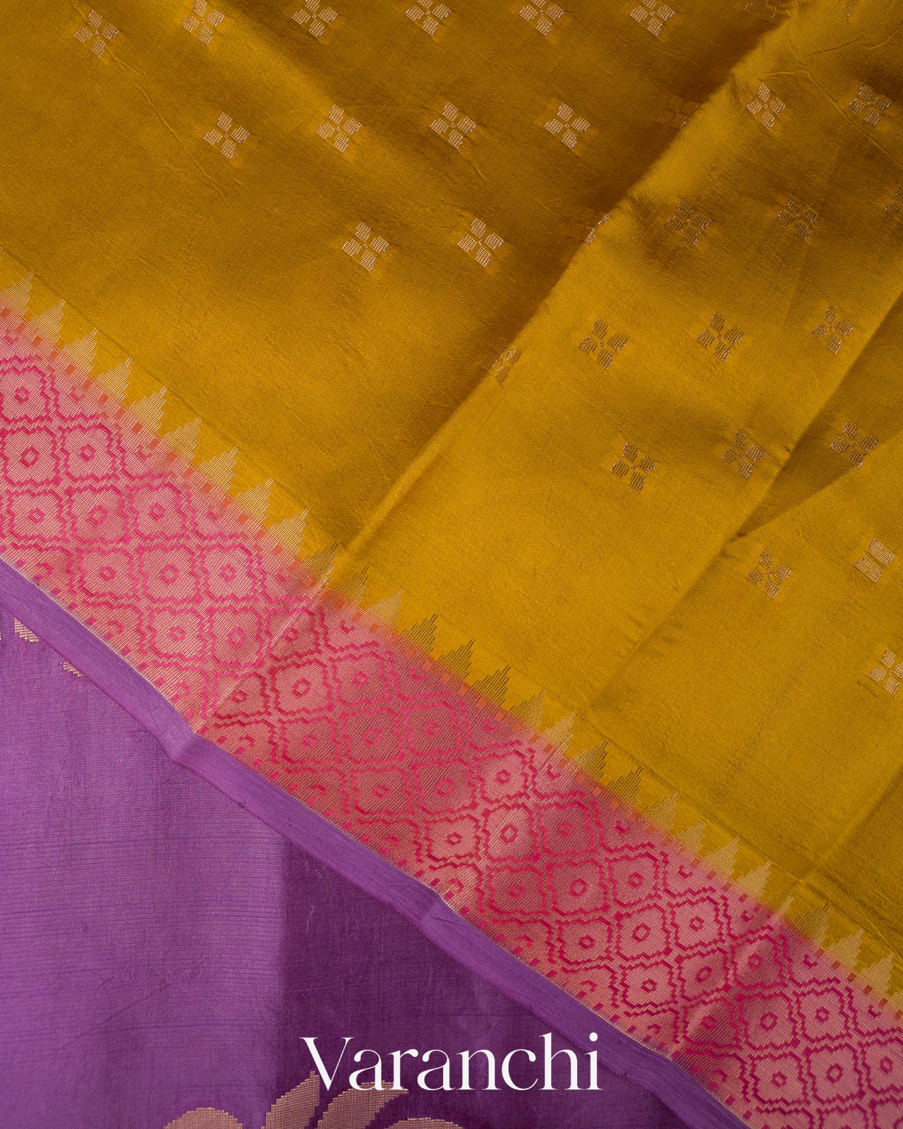 Lavender Pure Chiniya Silk Saree