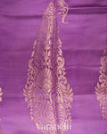 Lavender Pure Chiniya Silk Saree