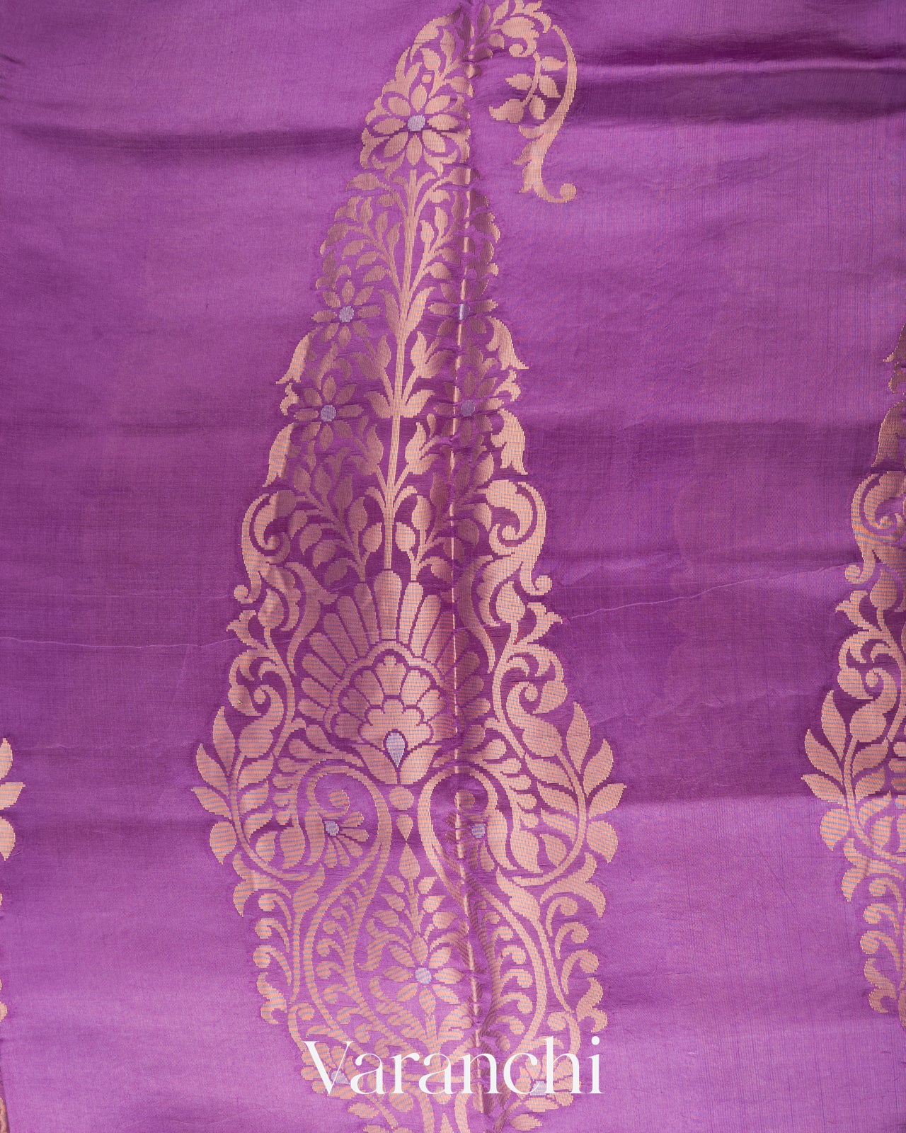 Lavender Pure Chiniya Silk Saree