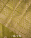 Light Olive Green Pure Chiniya Silk Saree