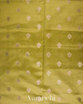 Light Olive Green Pure Chiniya Silk Saree