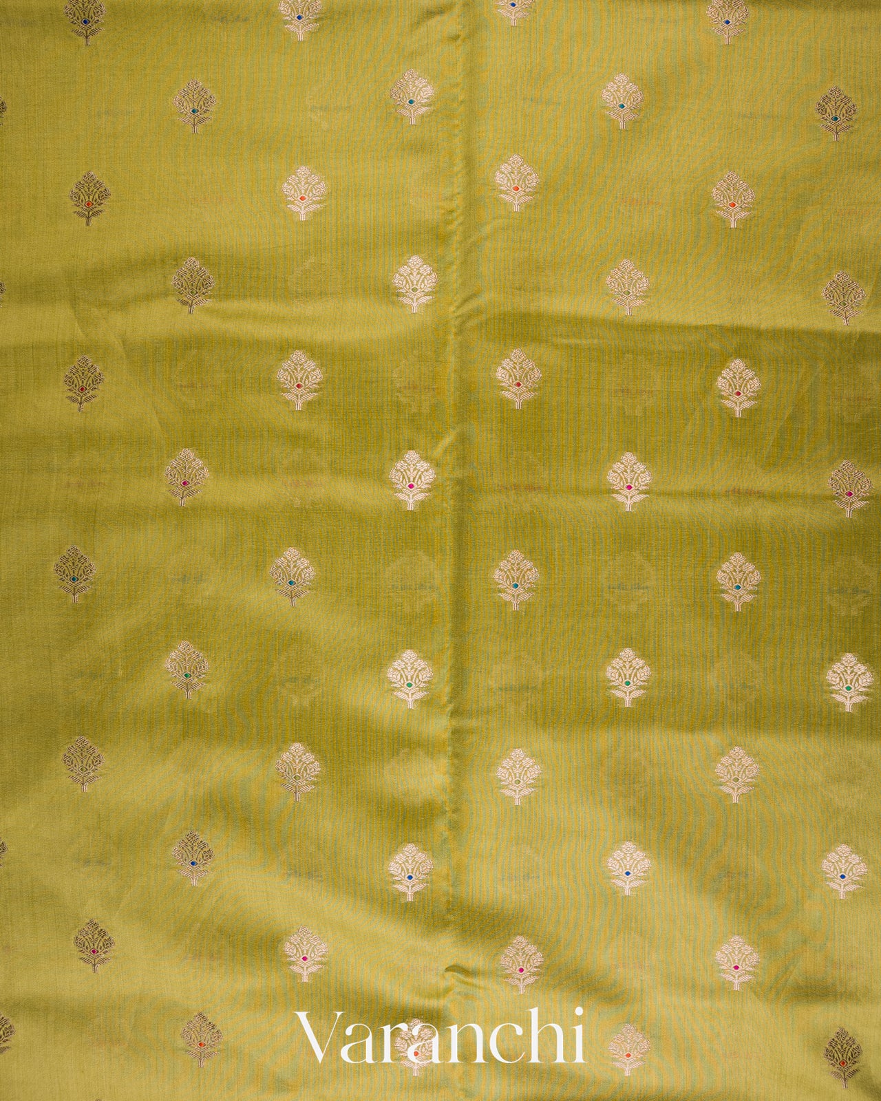 Light Olive Green Pure Chiniya Silk Saree