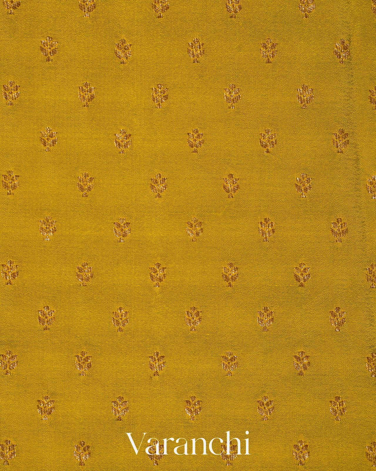 Olive Yellow Pure Crepe Silk Handloom Saree