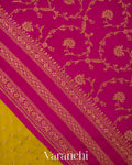 Olive Yellow Pure Crepe Silk Handloom Saree