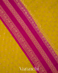 Olive Yellow Pure Crepe Silk Handloom Saree