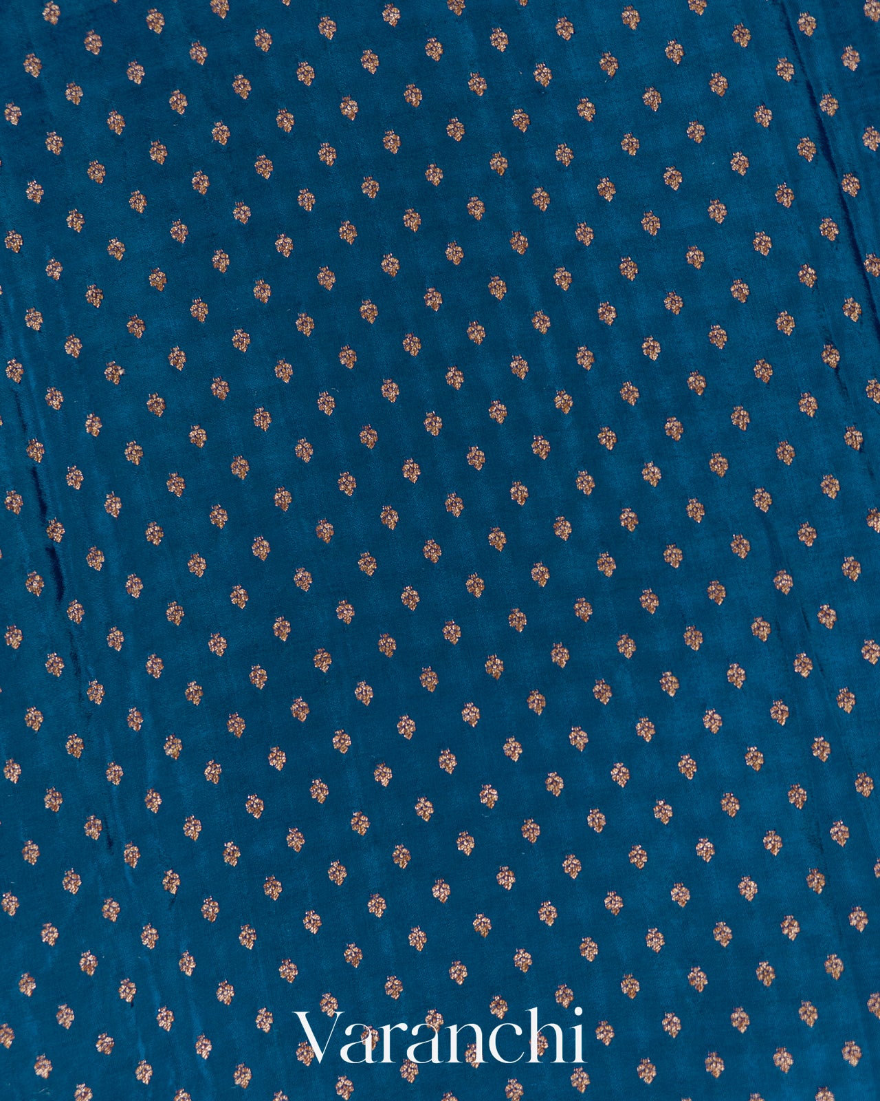 Peacock Blue Pure Crepe Silk Handloom Saree