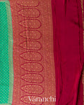 Sea Green Pure Crepe Silk Handloom Saree