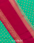 Sea Green Pure Crepe Silk Handloom Saree