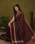 Deep Wine Pure Crepe Silk Handloom Saree