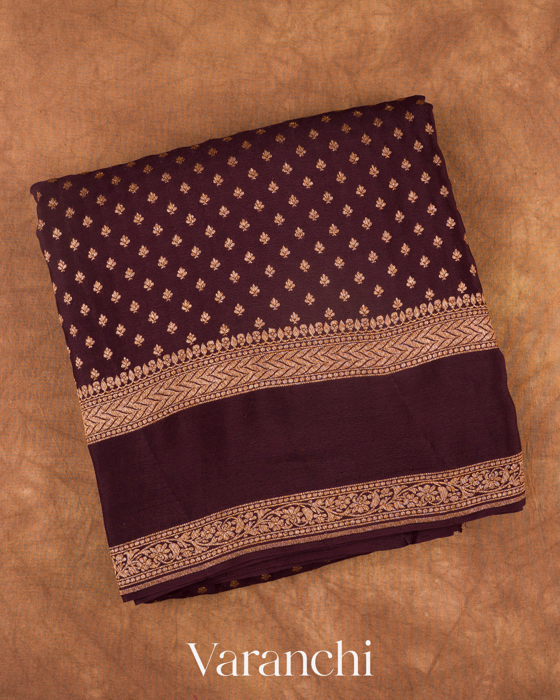 Deep Wine Pure Crepe Silk Handloom Saree