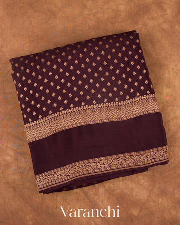 Deep Wine Pure Crepe Silk Handloom Saree