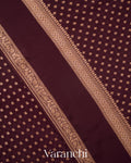 Deep Wine Pure Crepe Silk Handloom Saree