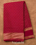 Maroon Pure Crepe Silk Handloom Saree