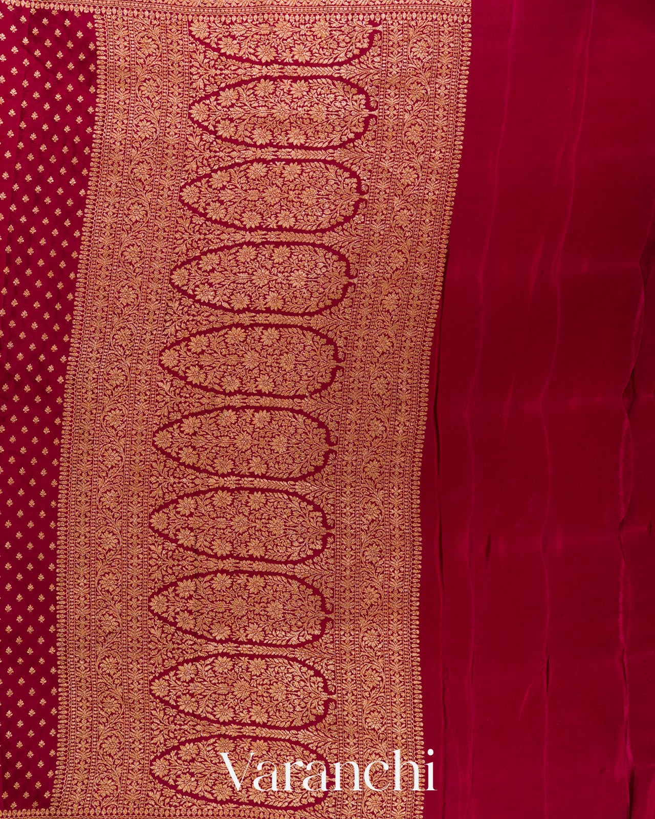 Maroon Pure Crepe Silk Handloom Saree