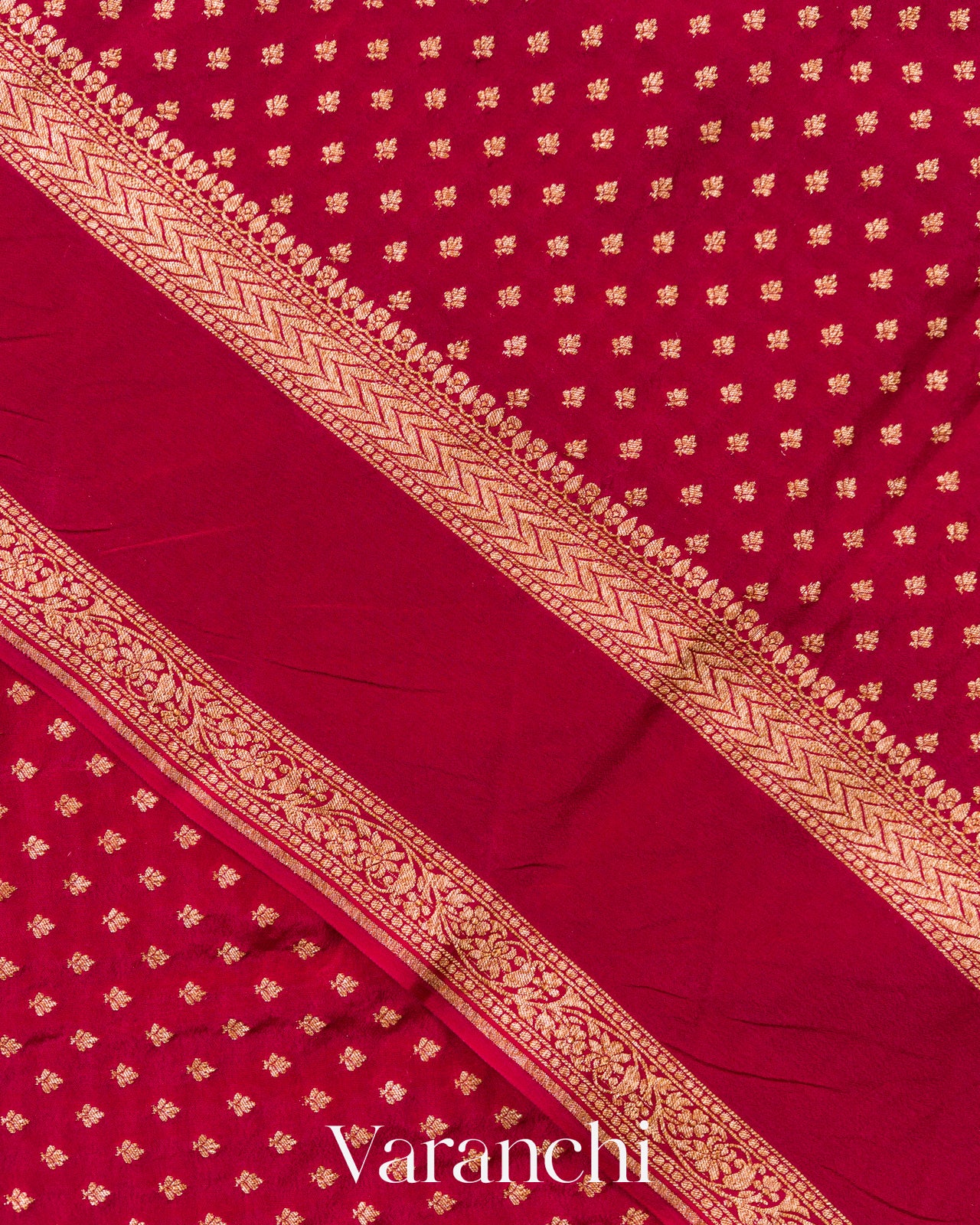 Maroon Pure Crepe Silk Handloom Saree