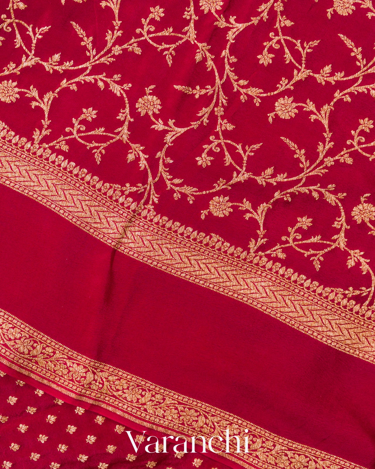 Maroon Pure Crepe Silk Handloom Saree