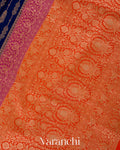 Navy Blue Pure Crepe Silk Handloom Saree