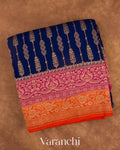 Navy Blue Pure Crepe Silk Handloom Saree
