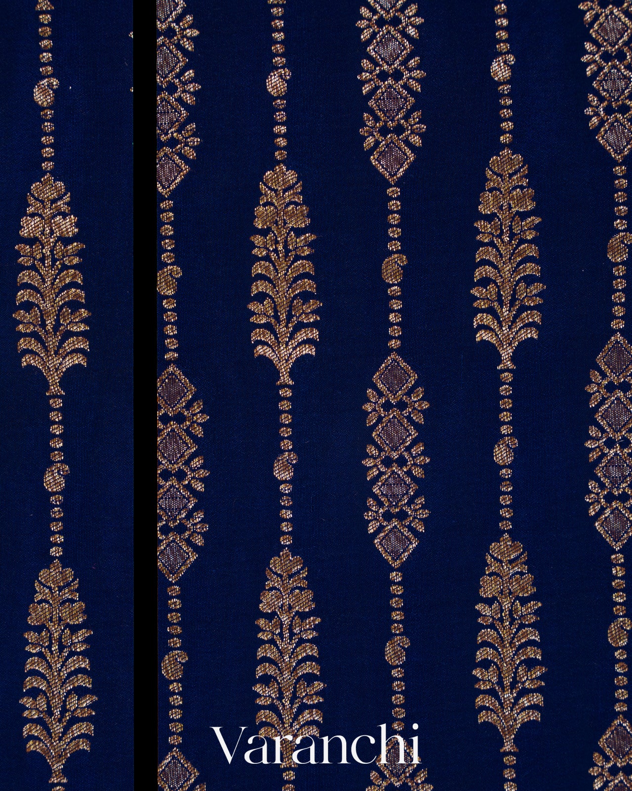 Navy Blue Pure Crepe Silk Handloom Saree