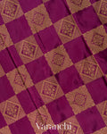 Magenta Checkered Pure Crepe Silk Handloom Saree