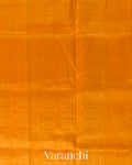 Turmeric Orange Checks Pure Kanchipuram Silk Cotton Handloom Saree