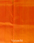 Turmeric Orange Checks Pure Kanchipuram Silk Cotton Handloom Saree