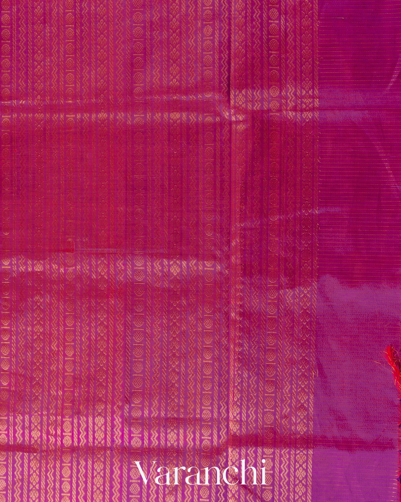 Purple Striped Pure Kanchipuram Silk Cotton Handloom Saree