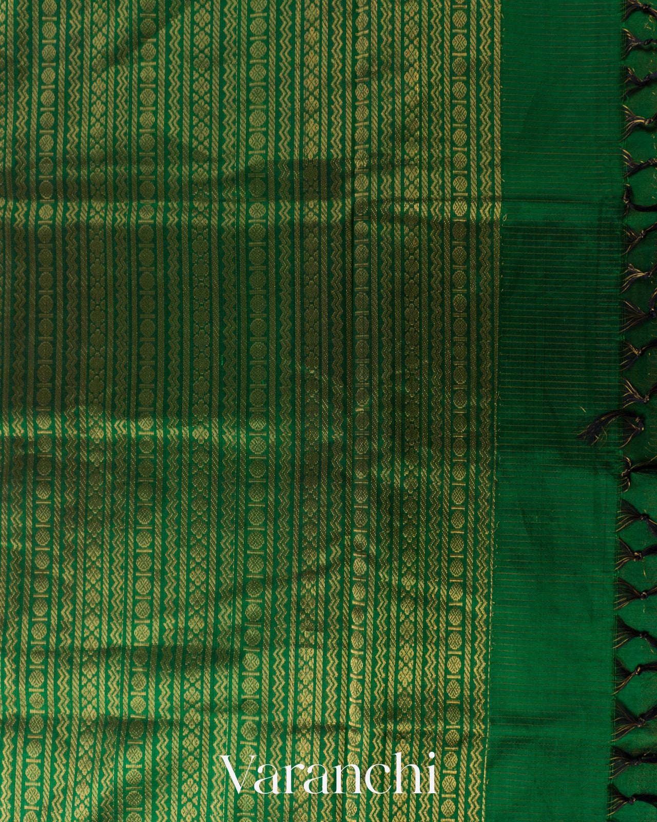 Golden Checks Pure Kanchipuram Silk Cotton Handloom Saree