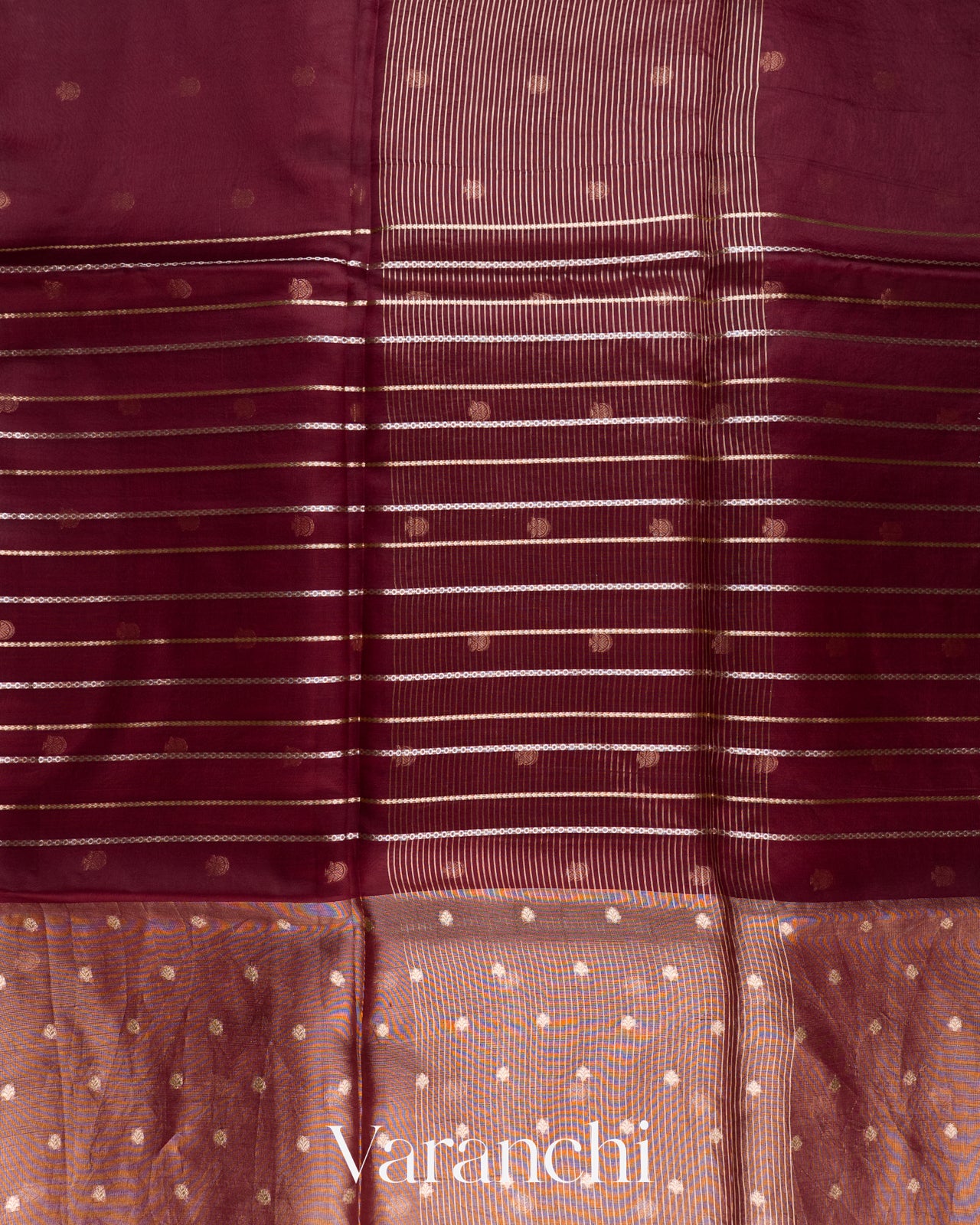 Wine Tissue Pure Kora Silk Saree
