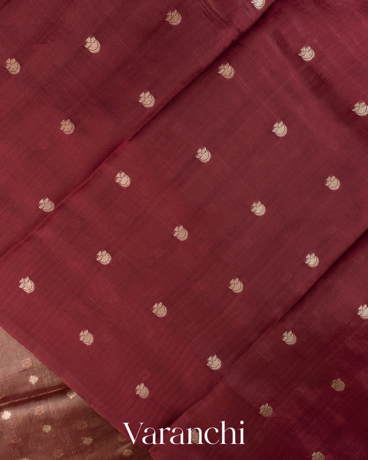 Wine Tissue Pure Kora Silk Saree