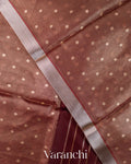 Wine Tissue Pure Kora Silk Saree