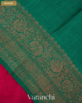 Rani Pink Pure Raw Silk Handloom Saree — Blouse