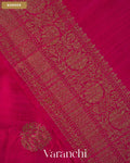 Rani Pink Pure Raw Silk Handloom Saree — Border