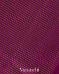 Magenta Stried Pure Kanchipuram Silk Cotton Handloom Saree