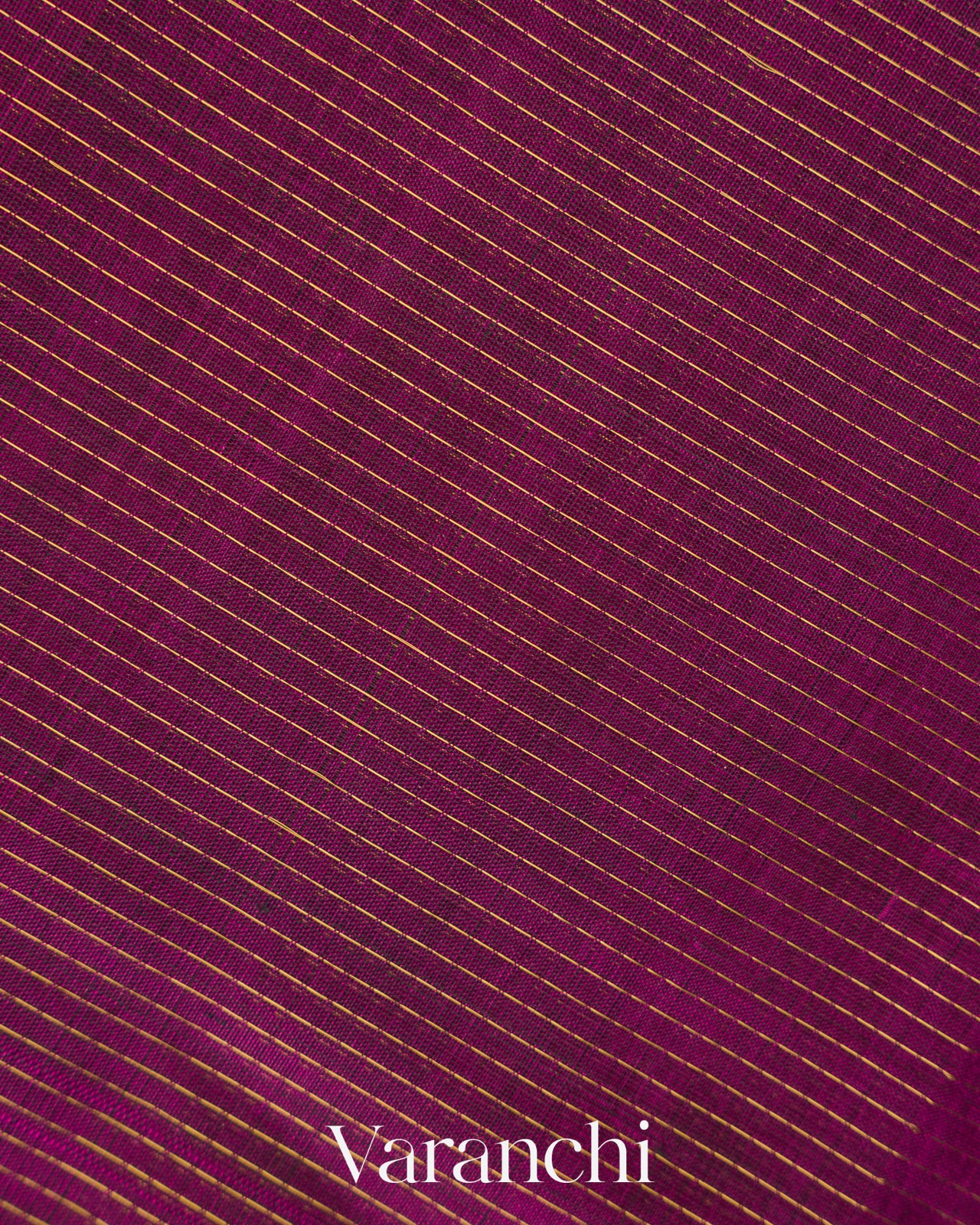 Magenta Stried Pure Kanchipuram Silk Cotton Handloom Saree