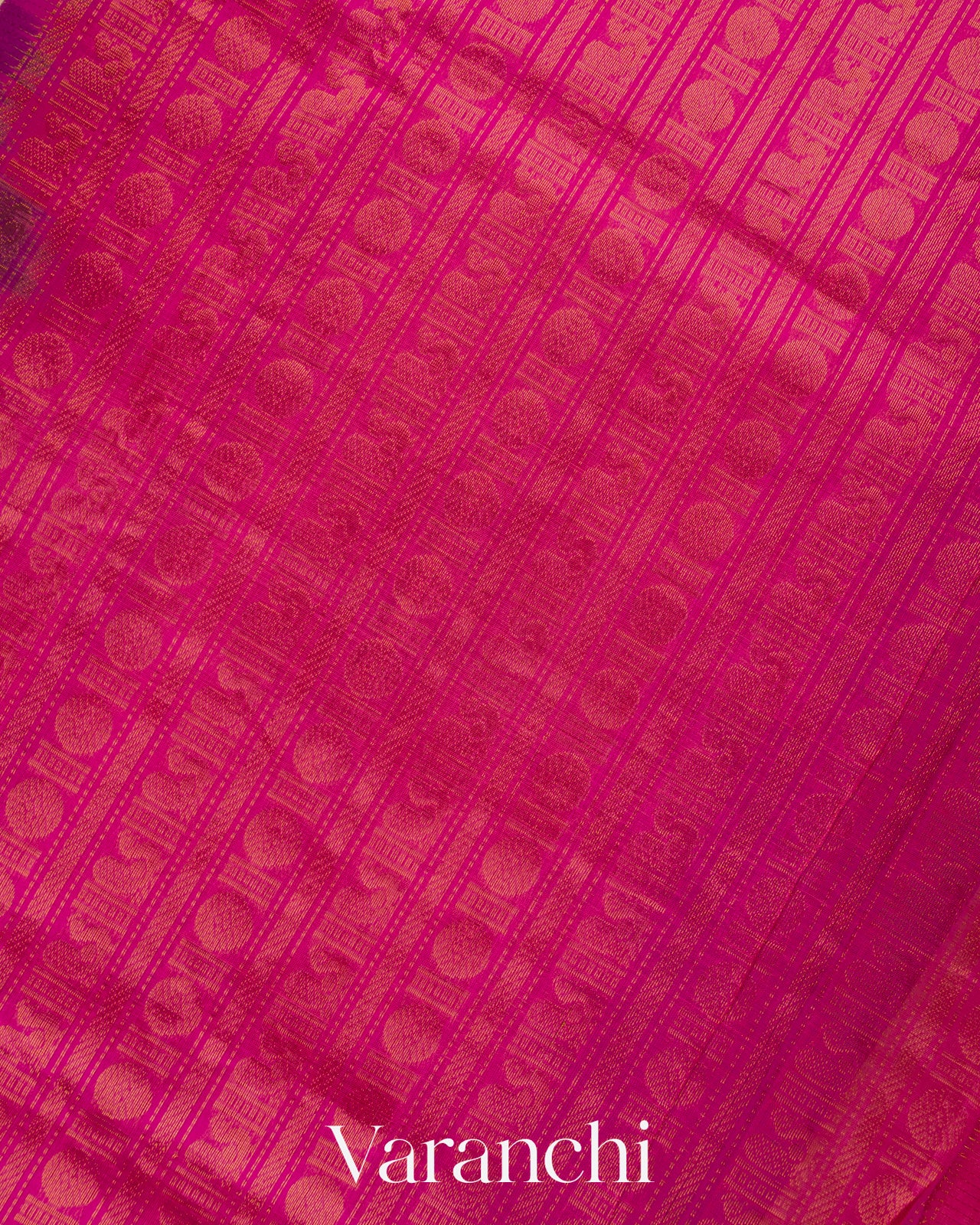 Purple Stried Pure Kanchipuram Silk Cotton Handloom Saree