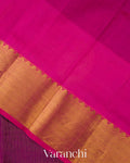 Purple Stried Pure Kanchipuram Silk Cotton Handloom Saree