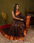 Coffee Brown Pure Kanchipuram Silk Cotton Handloom Saree